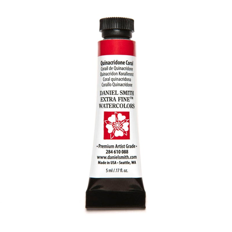 Daniel Smith Extra Fine Watercolor Paint, 5ml Tube, Quinacridone Coral, 284610088 - Image 1